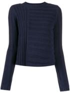 Vince Contrasting Knit Sweater - Blue