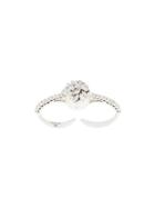 Yeprem 18kt White Gold Diamond Cluster And Pearl Ring - Metallic