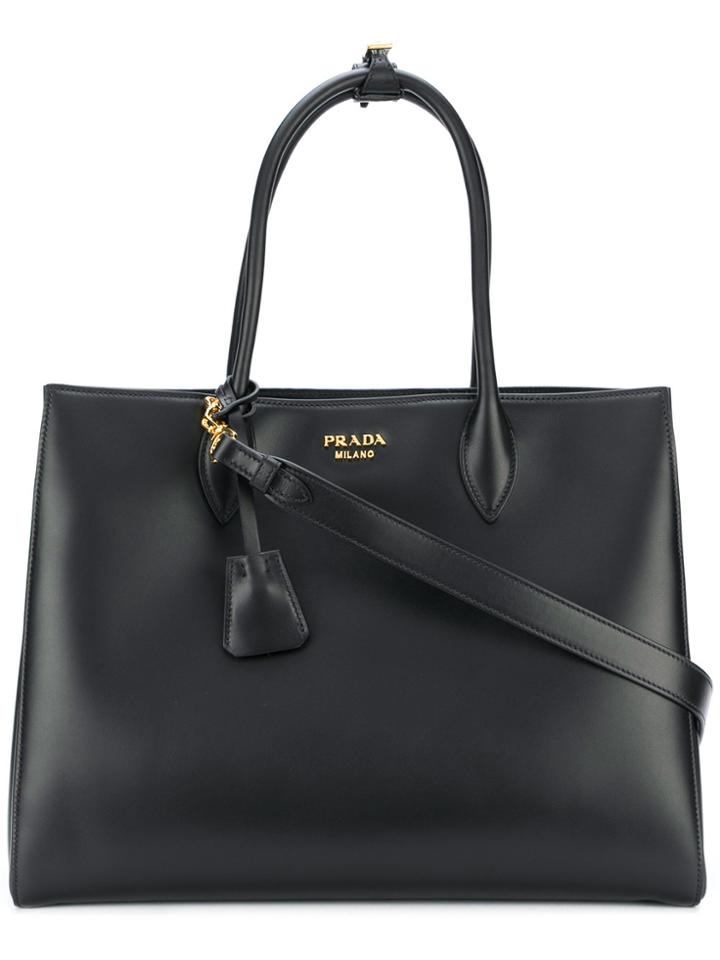 Prada Large Bibliotheque Tote Bag - Black