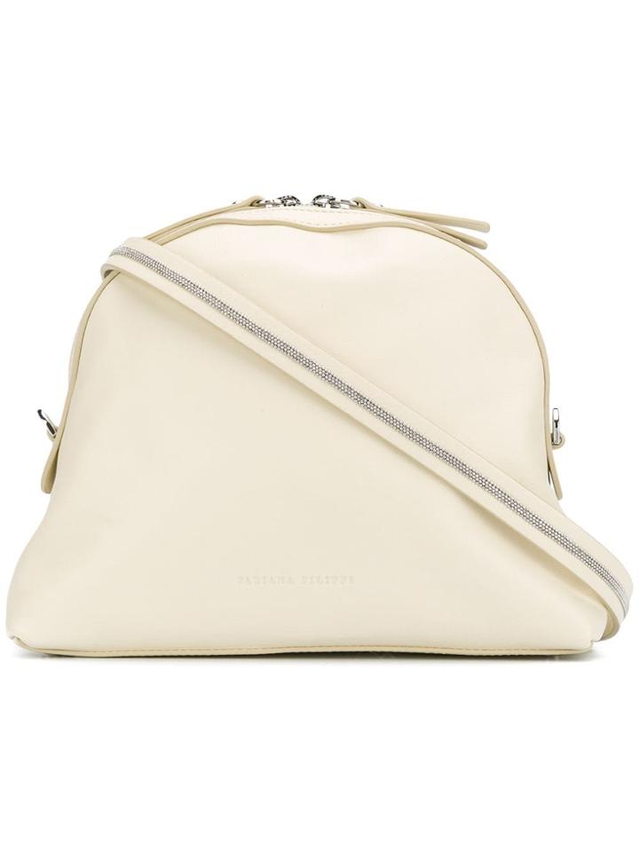 Fabiana Filippi Embossed Logo Shoulder Bag - Neutrals