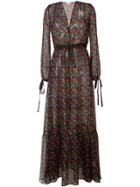Au Jour Le Jour Sheer Floral Print Dress - Black