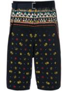 Sacai - Pineapple Print Belted Shorts - Men - Cotton - 3, Blue, Cotton