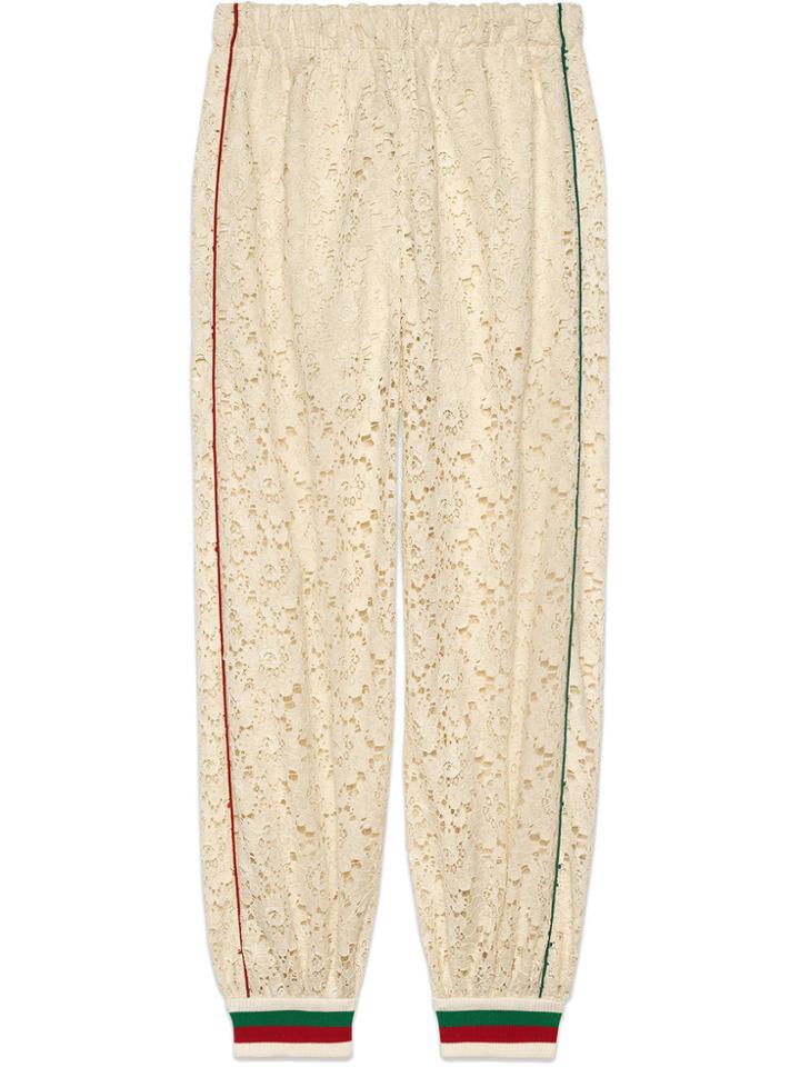 Gucci Flower Lace Jogging Pant - White