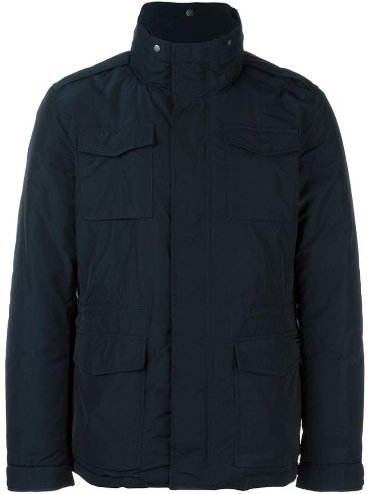 Woolrich Padded Field Jacket, Men's, Size: Large, Blue, Polyester/polyamide