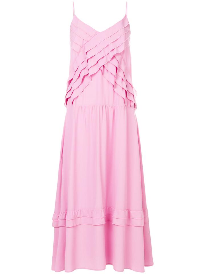 No21 Ruffle Trim Dress - Pink & Purple