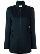 Akris Zipped Jacket, Women's, Size: 42, Blue, Wool/angora/viscose