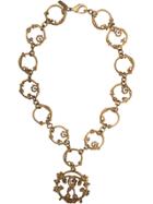 Moschino Roman Double Question Mark Necklace - Gold