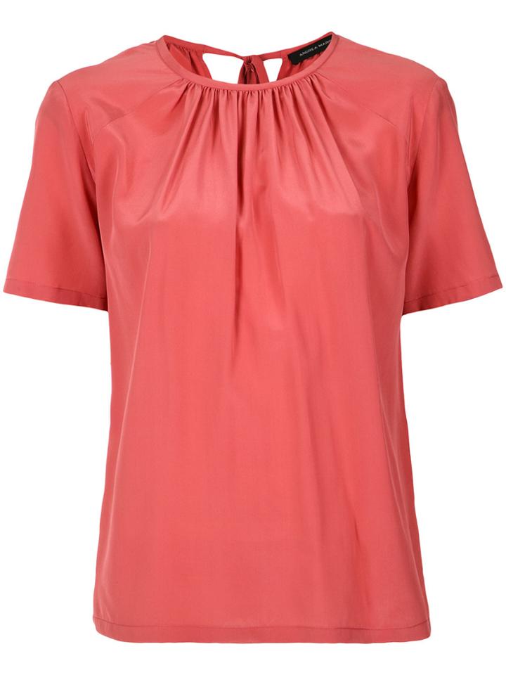 Andrea Marques Pleated Blouse - Pink & Purple