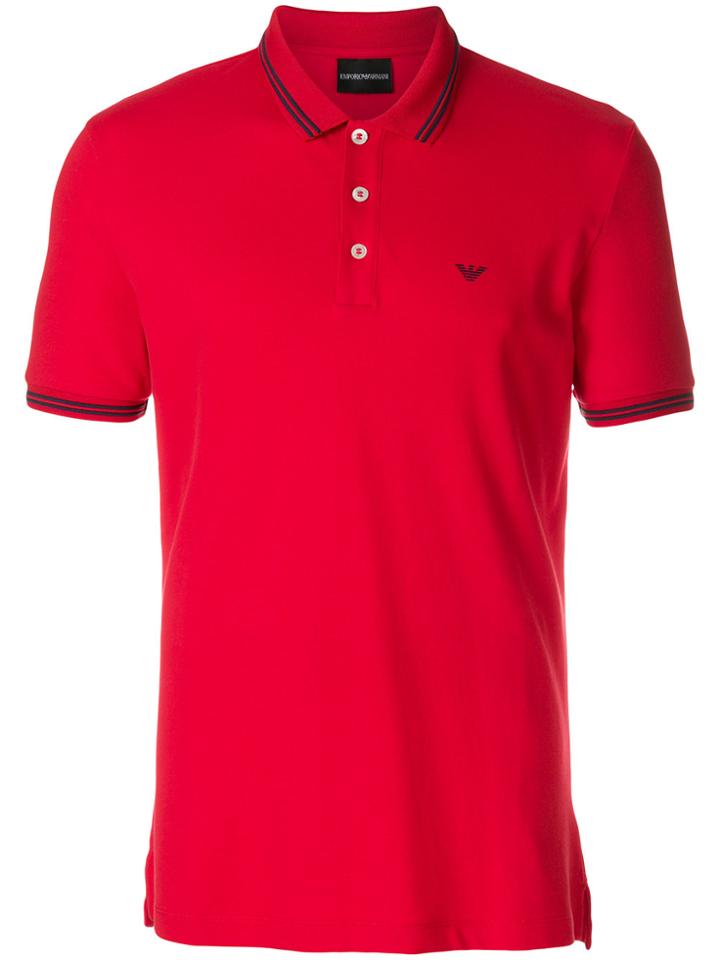 Emporio Armani Short Sleeve Polo Shirt - Red