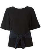 Victoria Victoria Beckham Bow Detail Top, Women's, Size: 36, Blue, Polyester/silk