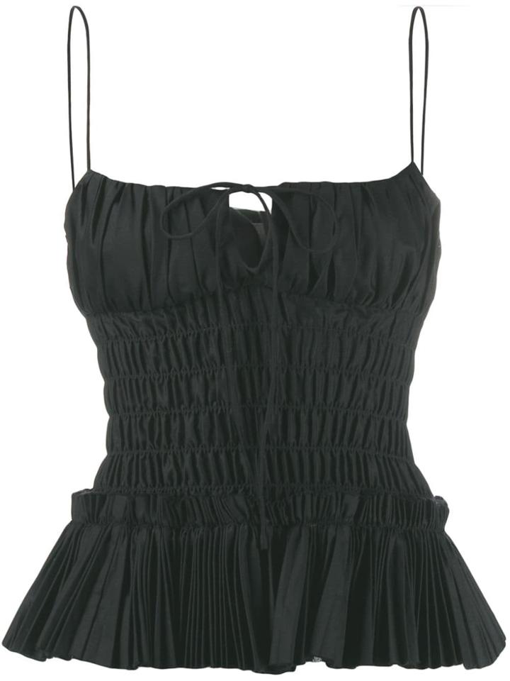 Khaite Ruched Peplum Top - Black