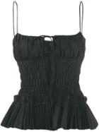 Khaite Ruched Peplum Top - Black