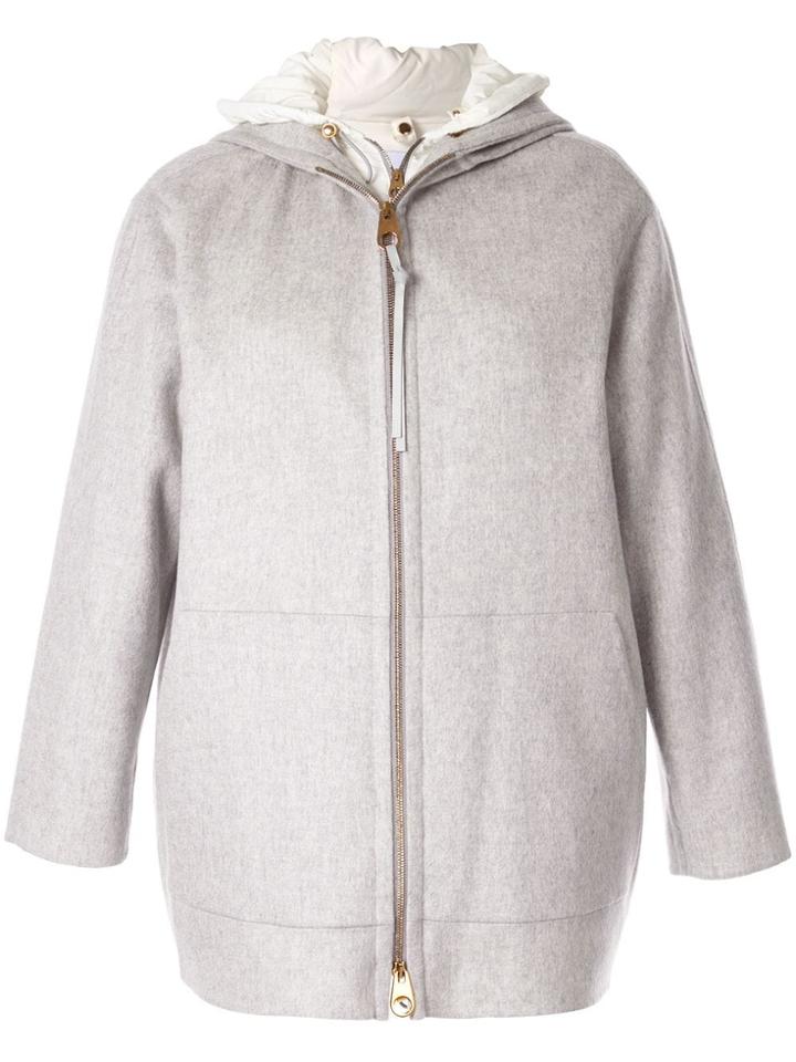 Agnona Hooded Layered Jacket - Grey
