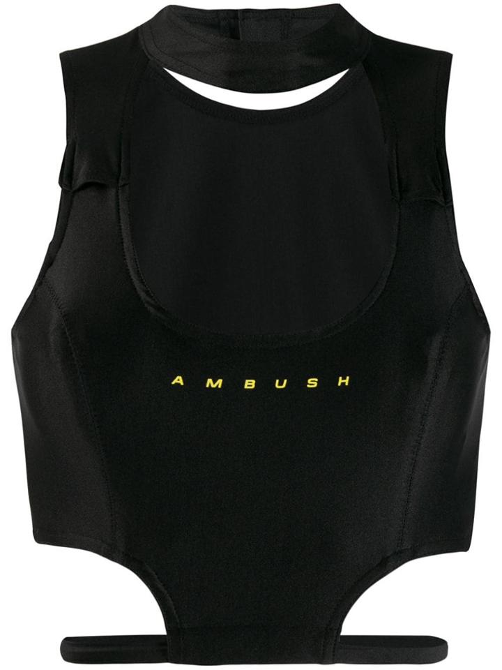 Ambush Waves Beach Cropped Top - Black