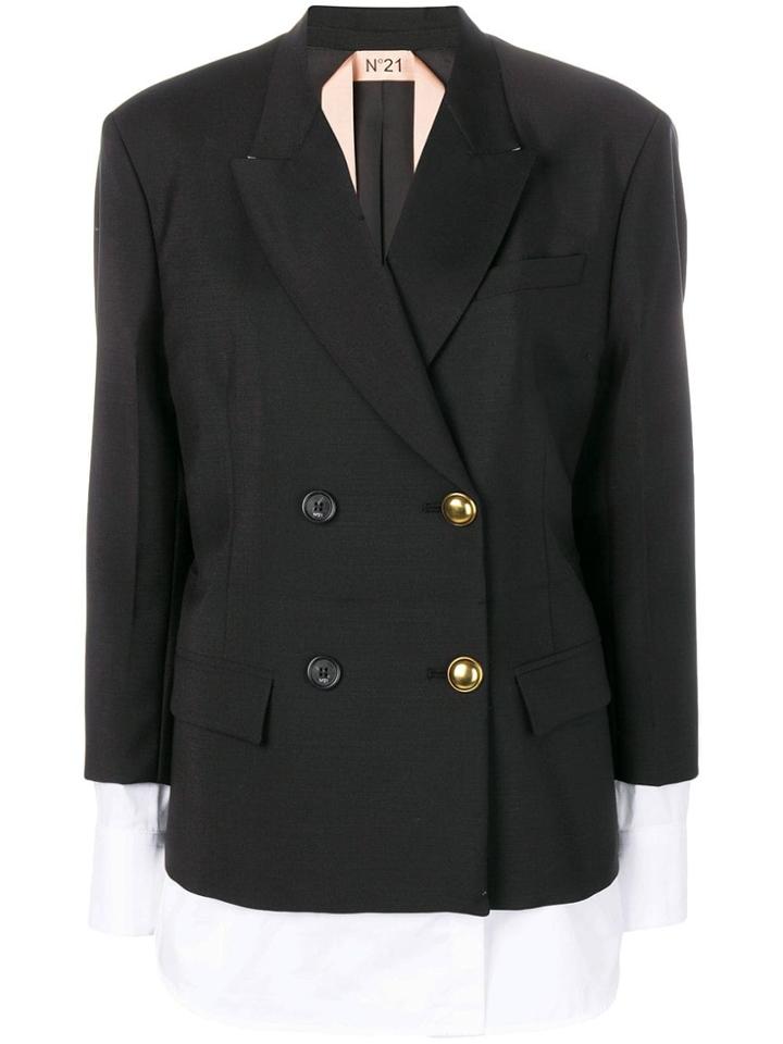 Nº21 Double Breasted Layered Jacket - Black