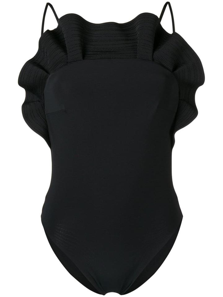 Angelys Balek Ruffle Swimsuit - Black