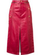 Chloé Leather Biker Skirt, Women's, Size: 38, Red, Leather