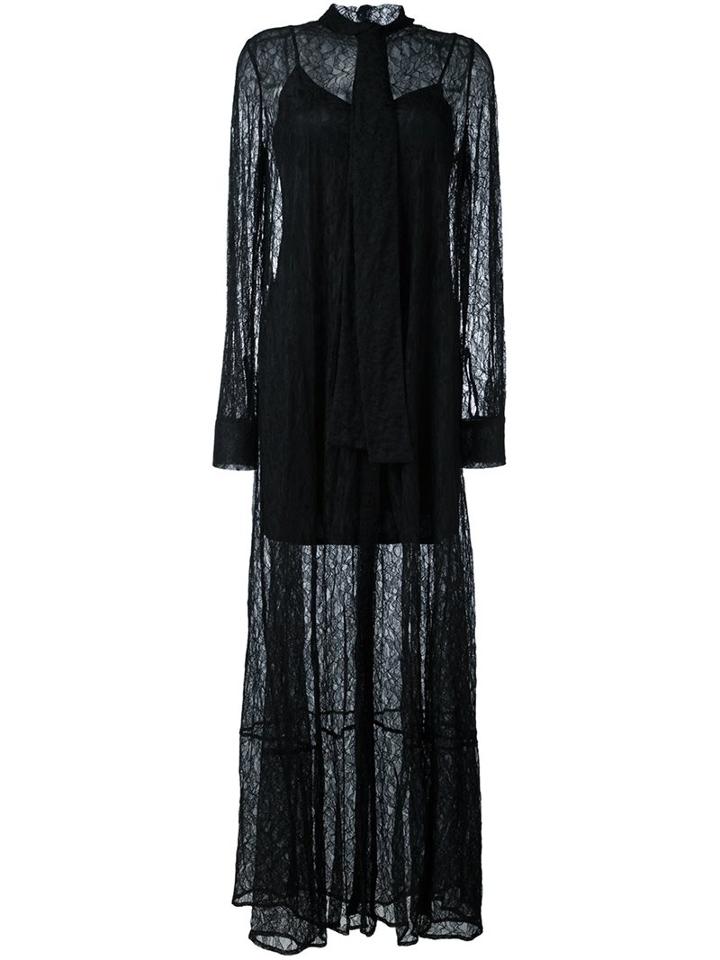 Mcq Alexander Mcqueen Leaf Lace Maxi Dress