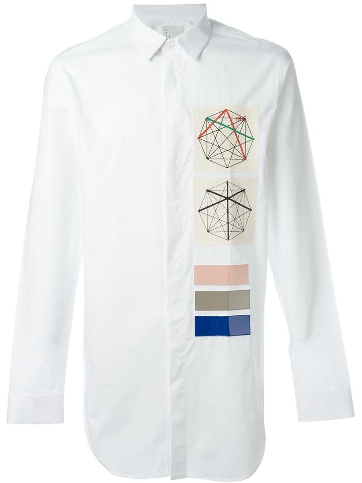 Cy Choi Patch Detail Shirt, Men's, Size: M, White, Cotton