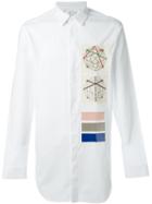 Cy Choi Patch Detail Shirt, Men's, Size: M, White, Cotton