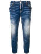 Dsquared2 Cropped Faded Jeans - Blue