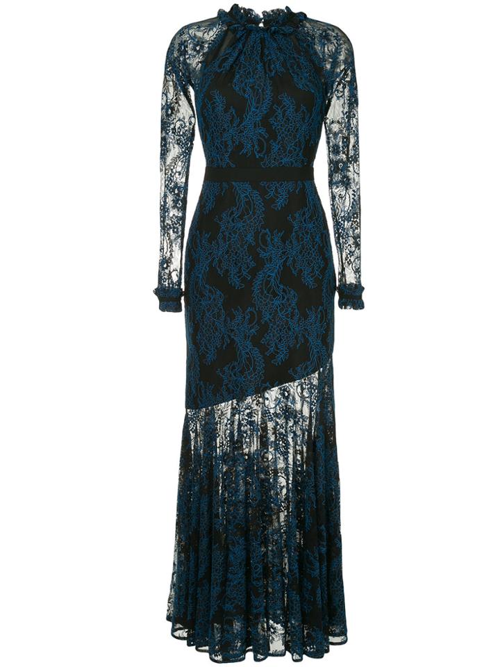 Three Floor Lace Dress - Black