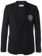 Saint Laurent Contrast Patch Blazer, Men's, Size: 48, Black, Virgin Wool/cotton/silk