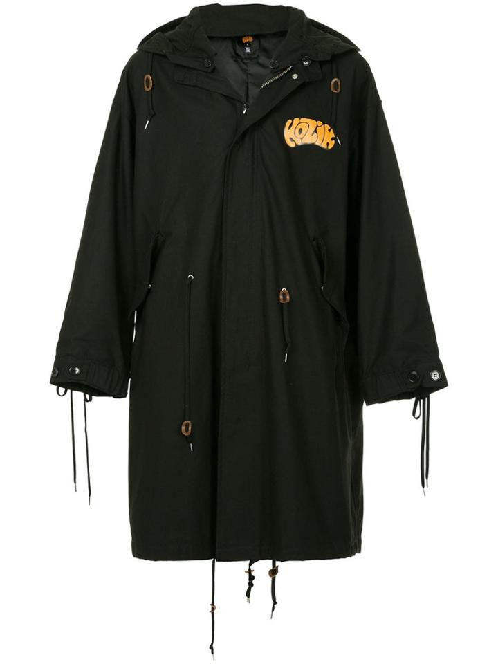 G.v.g.v. Back Print Oversized Parka - Black