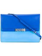 Moschino Letters Shoulder Bag, Women's, Blue, Leather