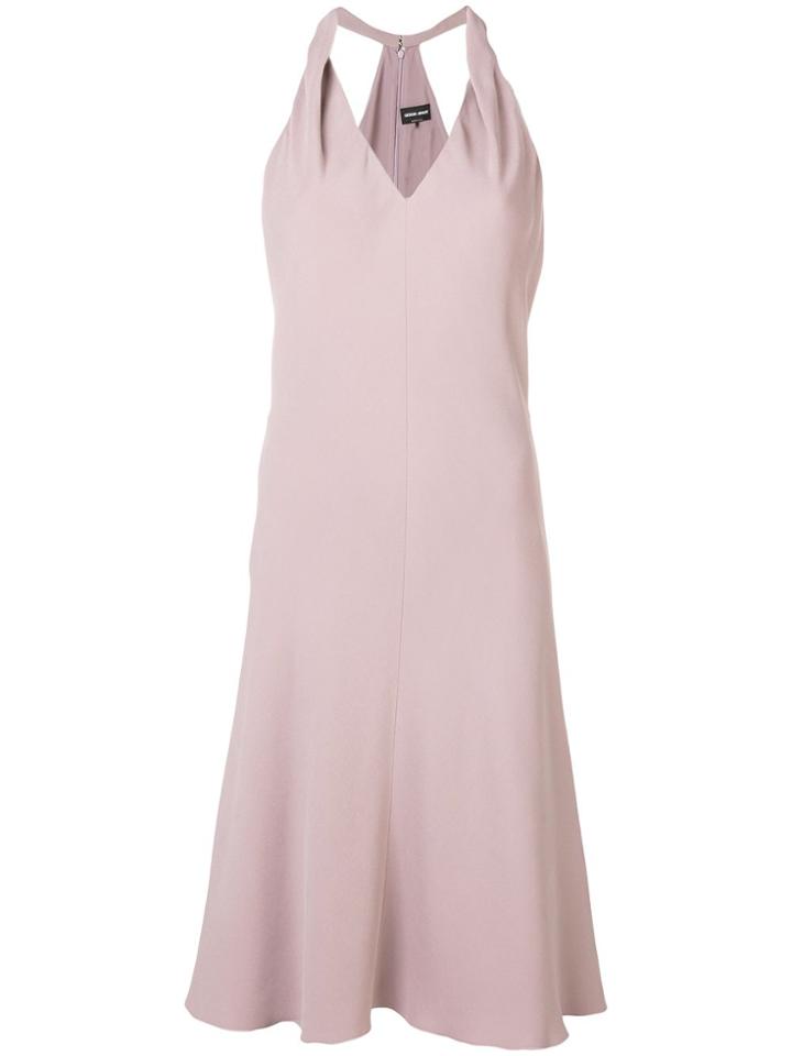 Giorgio Armani V-neck Swing Dress - Pink & Purple