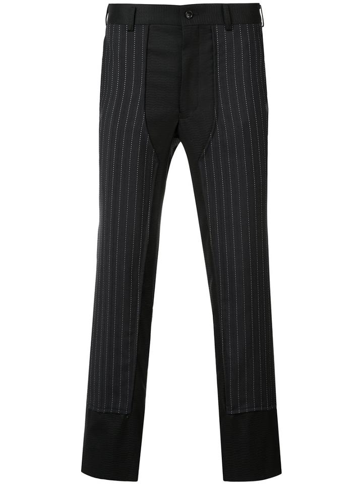 Comme Des Garçons Homme Plus - Pinstripe Panel Trousers - Men - Silk/wool - S, Black, Silk/wool
