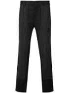 Comme Des Garçons Homme Plus - Pinstripe Panel Trousers - Men - Silk/wool - S, Black, Silk/wool