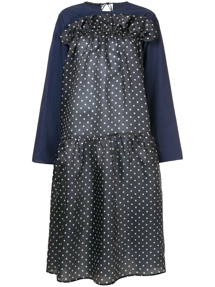 Sofie D'hoore Gathered Polka Dot Dress - Blue