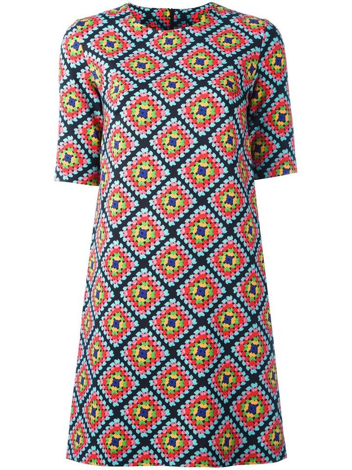 Ultràchic Geometric Print T-shirt Dress, Women's, Size: 42, Wool/spandex/elastane