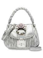 Miu Miu Miu Coffer Leather Bag - Silver