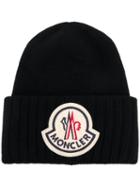 Moncler Logo Patch Beanie - Black