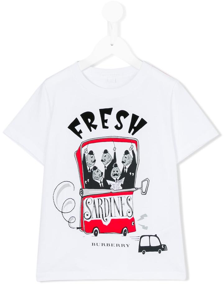 Burberry Kids Print T-shirt, Boy's, Size: 6 Yrs, White