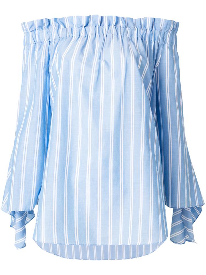 Erika Cavallini Striped Bardot Top - Blue