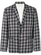 Gosha Rubchinskiy Plaid Fitted Blazer - Grey