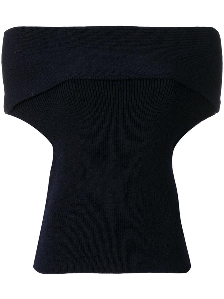 Aviù Off-shoulder Cropped Top - Blue