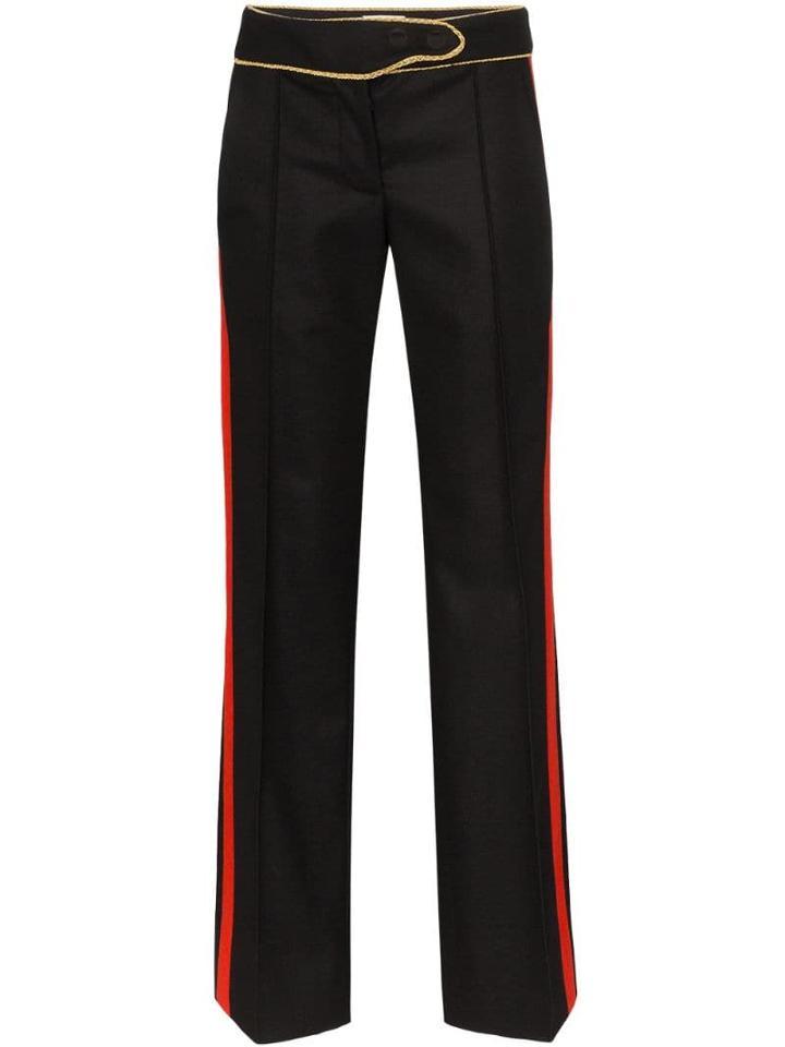 Paco Rabanne Contrast-stripe Tailored Trousers - Black
