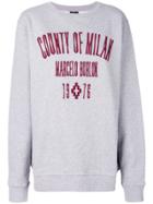 Marcelo Burlon County Of Milan Logo Embroidered Sweatshirt - Grey