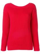 Chinti & Parker Deep V-neck Knitted Sweater - Red
