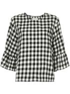 The Great Sweetie Check Ruffle Blouse - Black