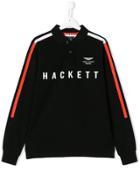 Hackett Kids Teen Logo Print Polo Shirt - Black