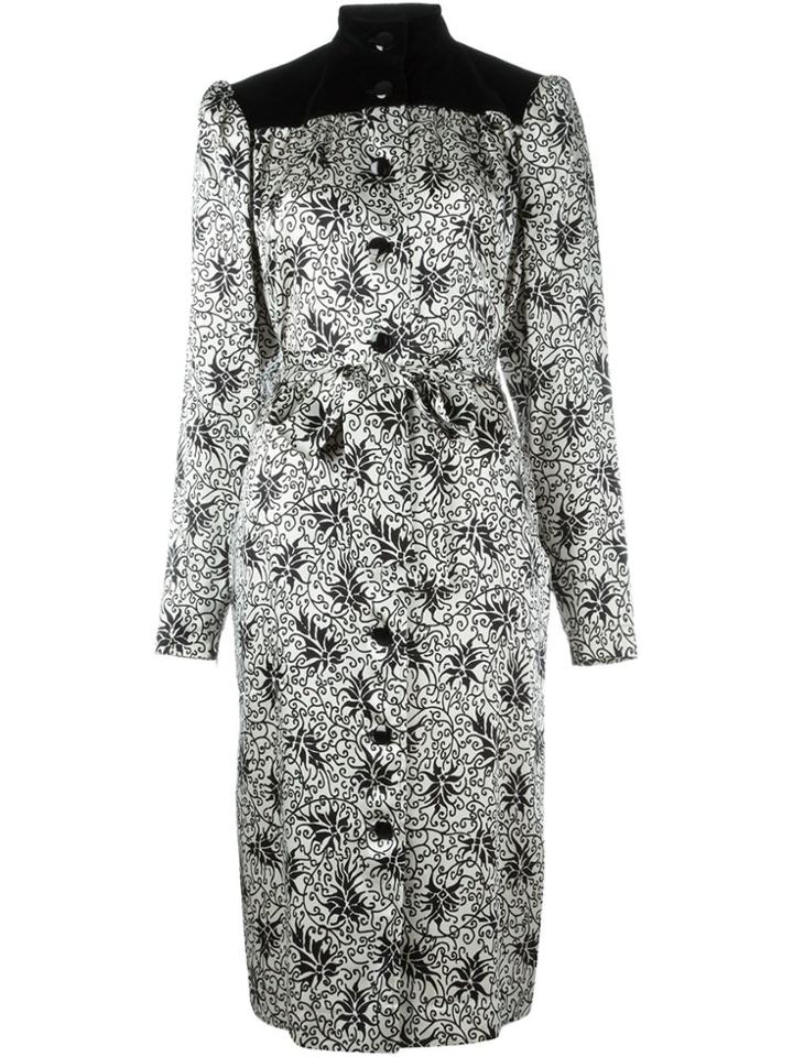 Yves Saint Laurent Vintage Printed Shirt Dress - White