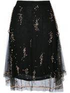 Msgm - Layered Sequined Skirt - Women - Polyamide/viscose - 42, Black, Polyamide/viscose