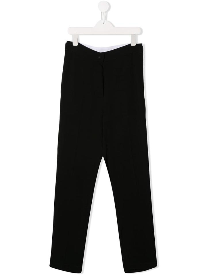 Monnalisa Teen Side Stripe Trousers - Black