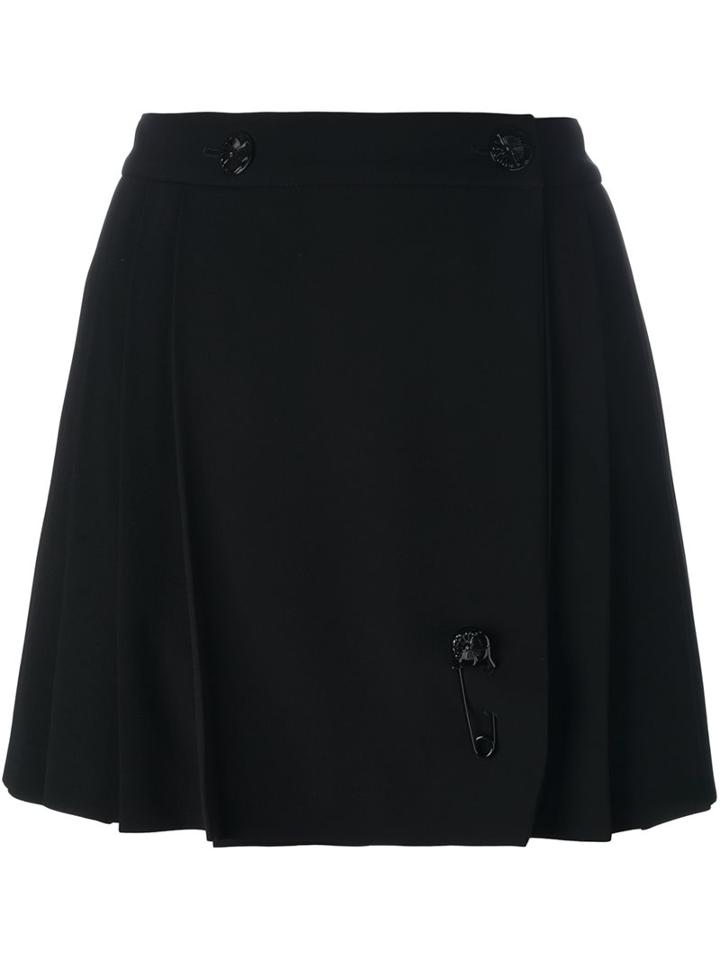 Kenzo Pleated Mini Skirt, Women's, Size: 38, Black, Triacetate/polyester