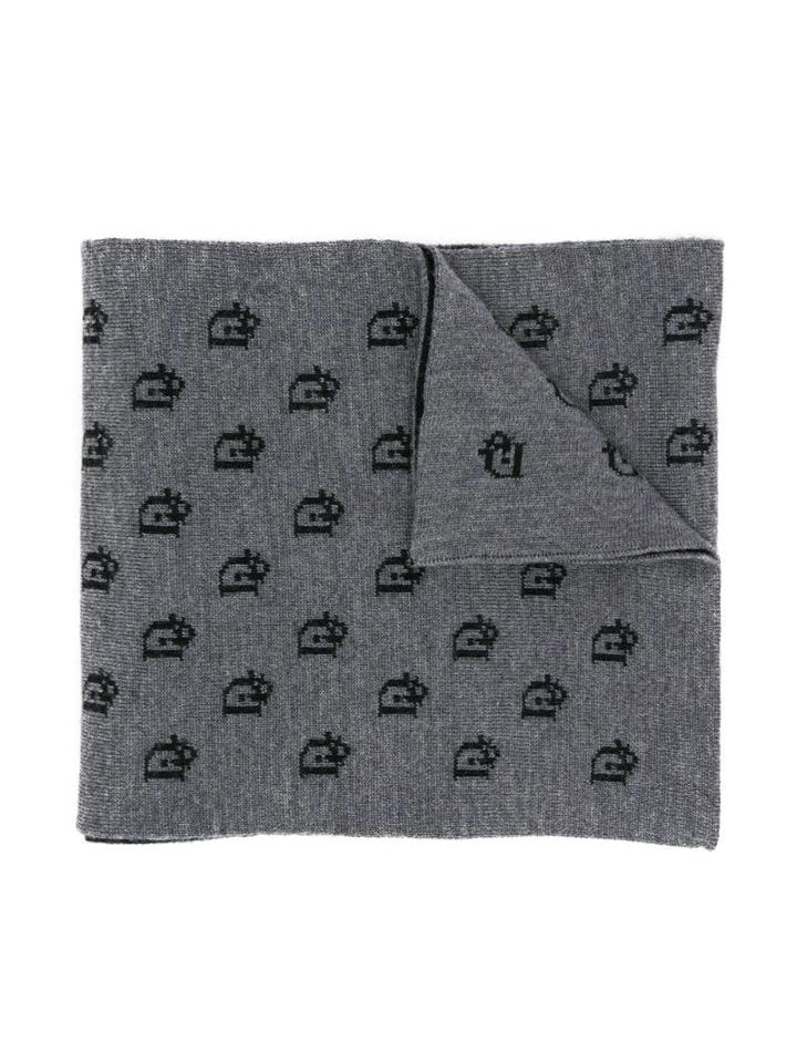 Baby Dior Knitted Logo Scarf - Grey